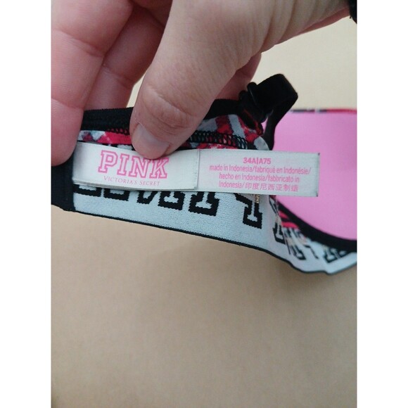 PINK Victoria's Secret Bra 34A Red Plaid Push Up Wear Everywhere Lightly Lined - Picture 4 of 5